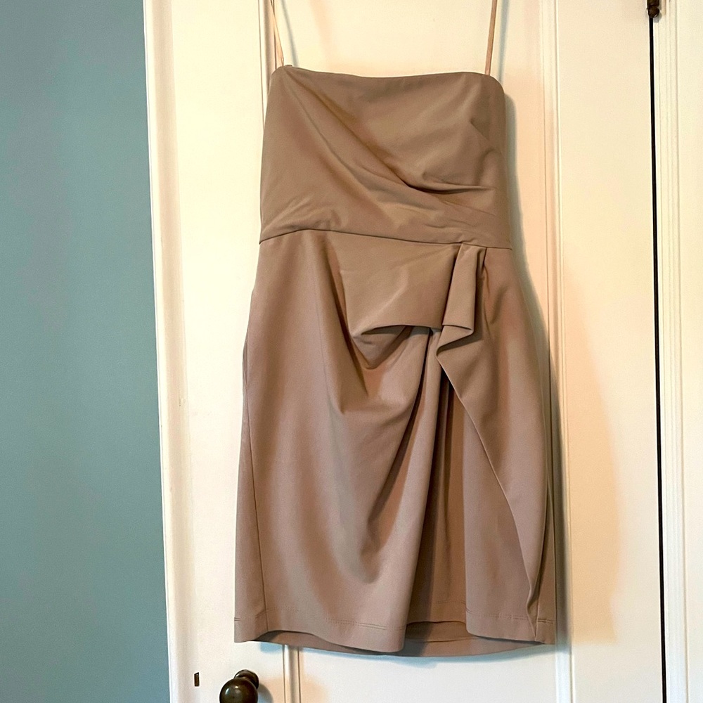 BCBGMAXAZIRA Strapless Beige Mini Dress Size 8